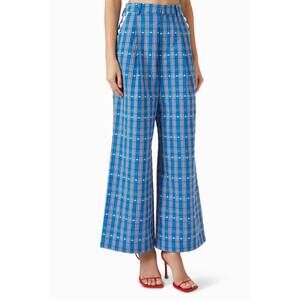 NEW CELIA B maria plaid pants in blue